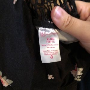 It's black with pink flowers on it! I love it